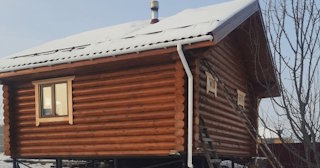 Баня из оцилиндрованного бревна под ключ в прохладном - от 135590 рублей